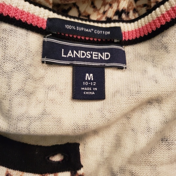 LANDS' END Leopard Print Cardigan Sweater - Picture 6 of 8